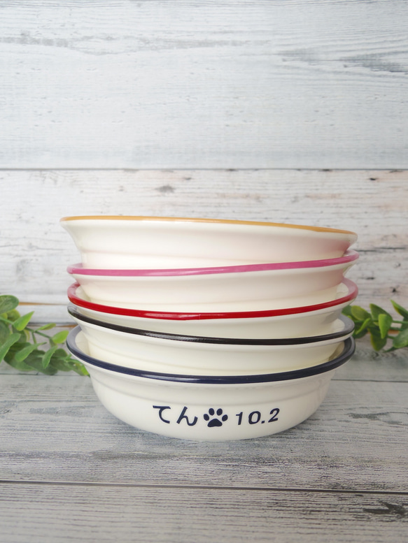 新作 ペットフードボウル 小型犬・猫用 選べる5色（名入れ無料）磁器