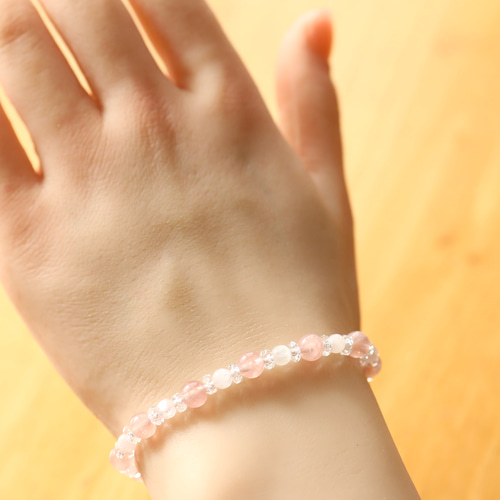 ✨破格✨絶品‼️ローズクオーツ☆噴水☆天然石☆ファウンテン☆秘蔵品☆高さ19㎝⭐︎ ☆プレミアムブレス☆宝石質：ローズクォーツ：6ミリ＆宝石質：リ