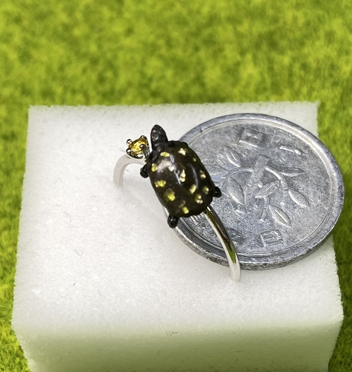 キボシイシガメとイエローサファイアのリング　＃11