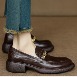 牛革 ローファー 疲れない 歩きやすい オシャレ レディーススニーカー 地雷系 冬靴 ウォーキングシューズ 裏起毛 8枚目の画像