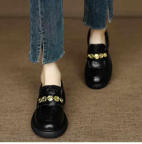 牛革 ローファー 疲れない 歩きやすい オシャレ レディーススニーカー 地雷系 冬靴 ウォーキングシューズ 裏起毛 10枚目の画像