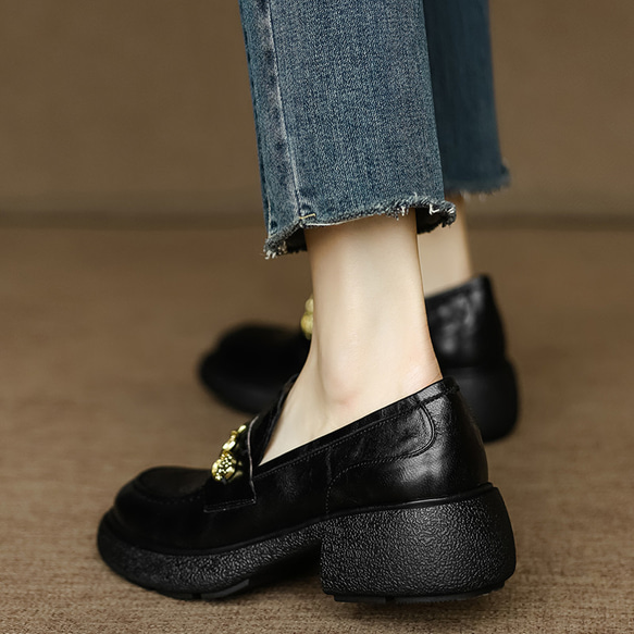 牛革 ローファー 疲れない 歩きやすい オシャレ レディーススニーカー 地雷系 冬靴 ウォーキングシューズ 裏起毛 12枚目の画像