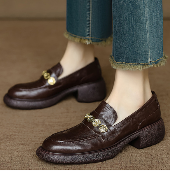 牛革 ローファー 疲れない 歩きやすい オシャレ レディーススニーカー 地雷系 冬靴 ウォーキングシューズ 裏起毛 7枚目の画像