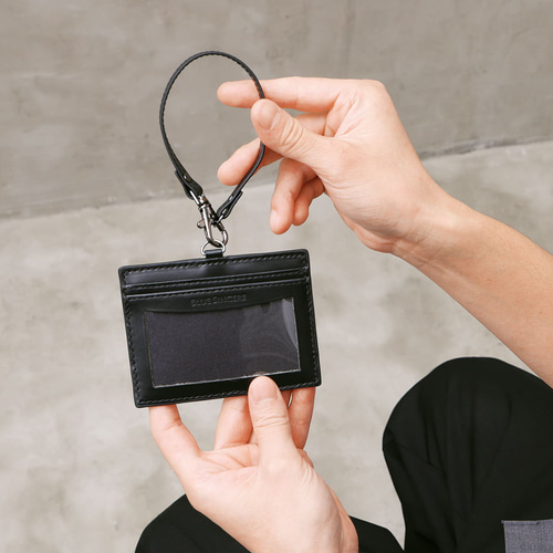 便利な両面クリア窓設計】 リール付き IDカードホルダー 社員証ケース