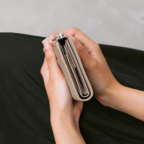 L字ファスナー カード15ミニ財布 本革 二つ折り レディース 大容量