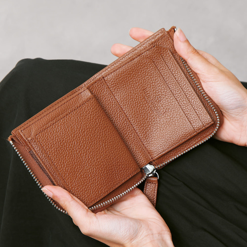 L字ファスナー カード15ミニ財布 本革 二つ折り レディース 大容量