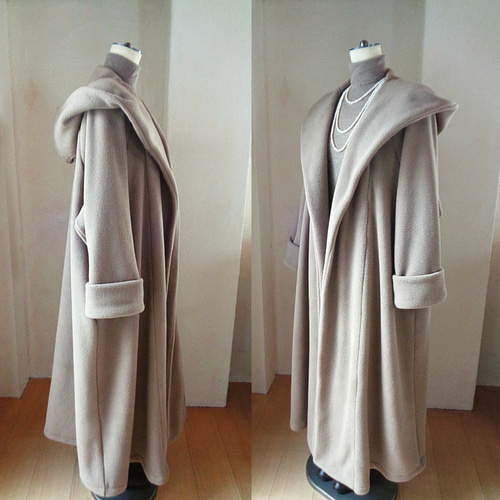 魔法使い♥ビッグフード ローブコート♥トープ♥アンチピリング加工 