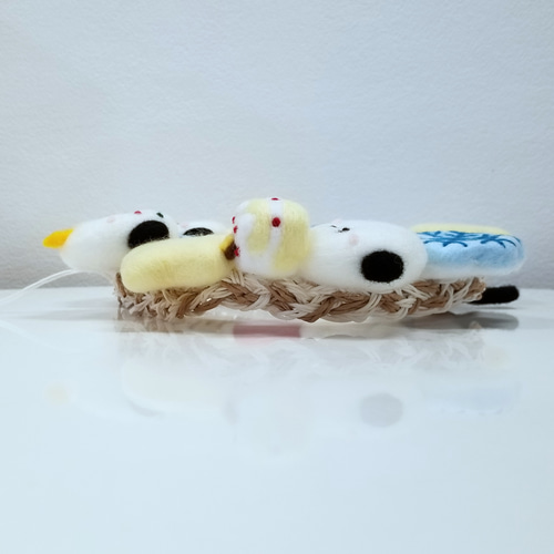 シマエナガたちのクリスマスリース 第二弾 シマエナガまみれ 羊毛