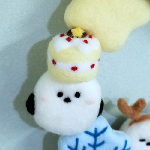 シマエナガたちのクリスマスリース 第二弾 シマエナガまみれ 羊毛