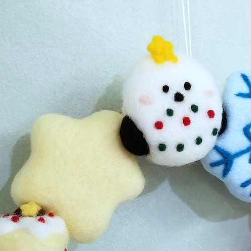 シマエナガたちのクリスマスリース 第二弾 シマエナガまみれ 羊毛