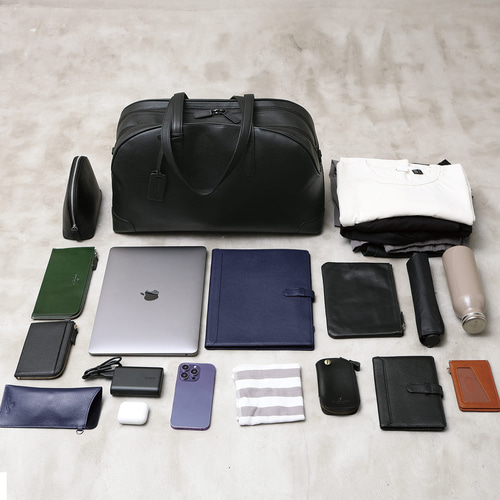 ショルダーベルト付き ボストンバッグ 旅行バッグ 2泊3日 メンズ 本革