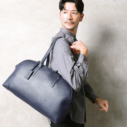 【最終価格】❗ブルーシンシア 本革ボストンバッグ 2-3泊 ダークネイビー✨旅行 ショルダーベルト付き ボストンバッグ 旅行バッグ 2泊3日 メンズ