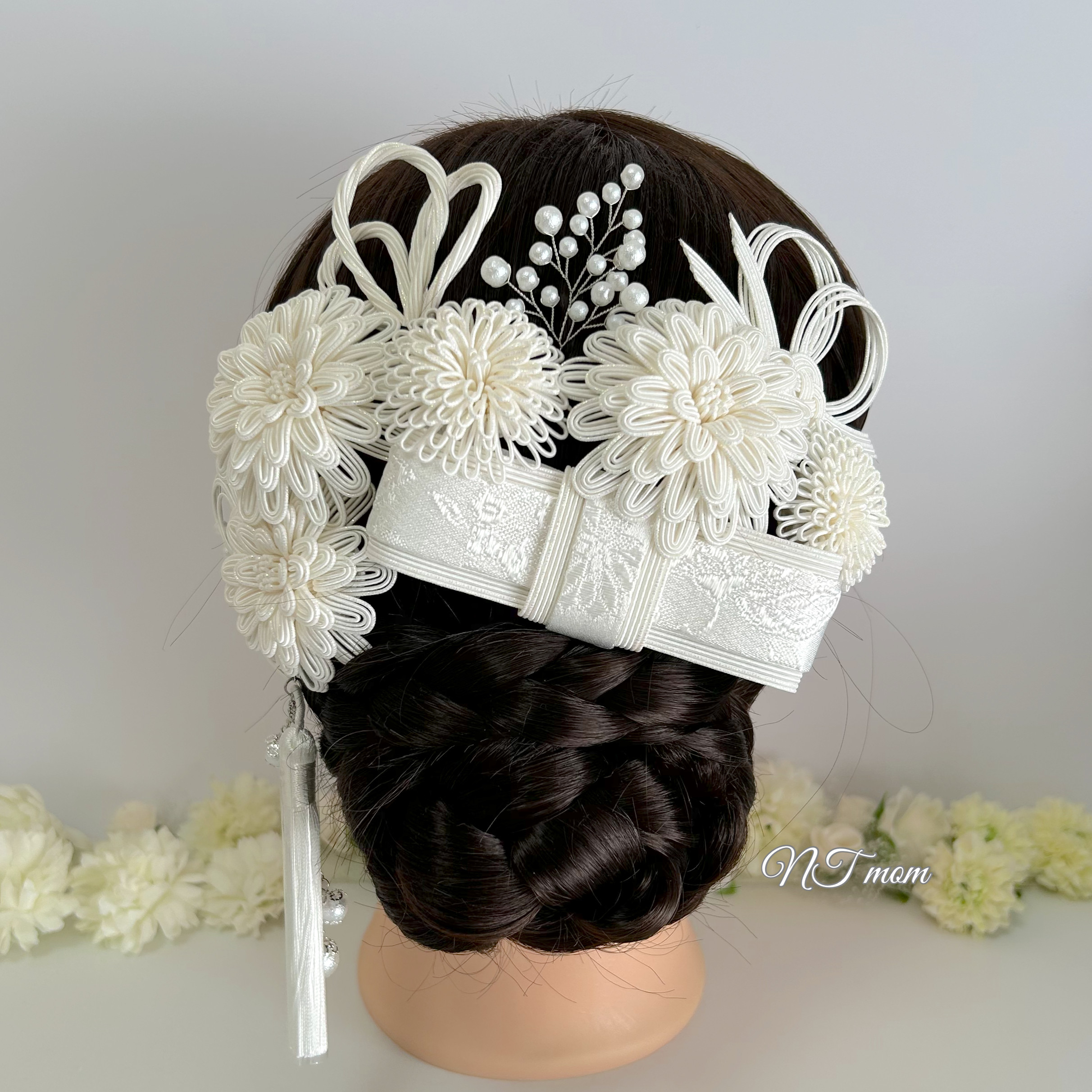 成人式卒業式結婚式・水引髪飾り11点セット・白