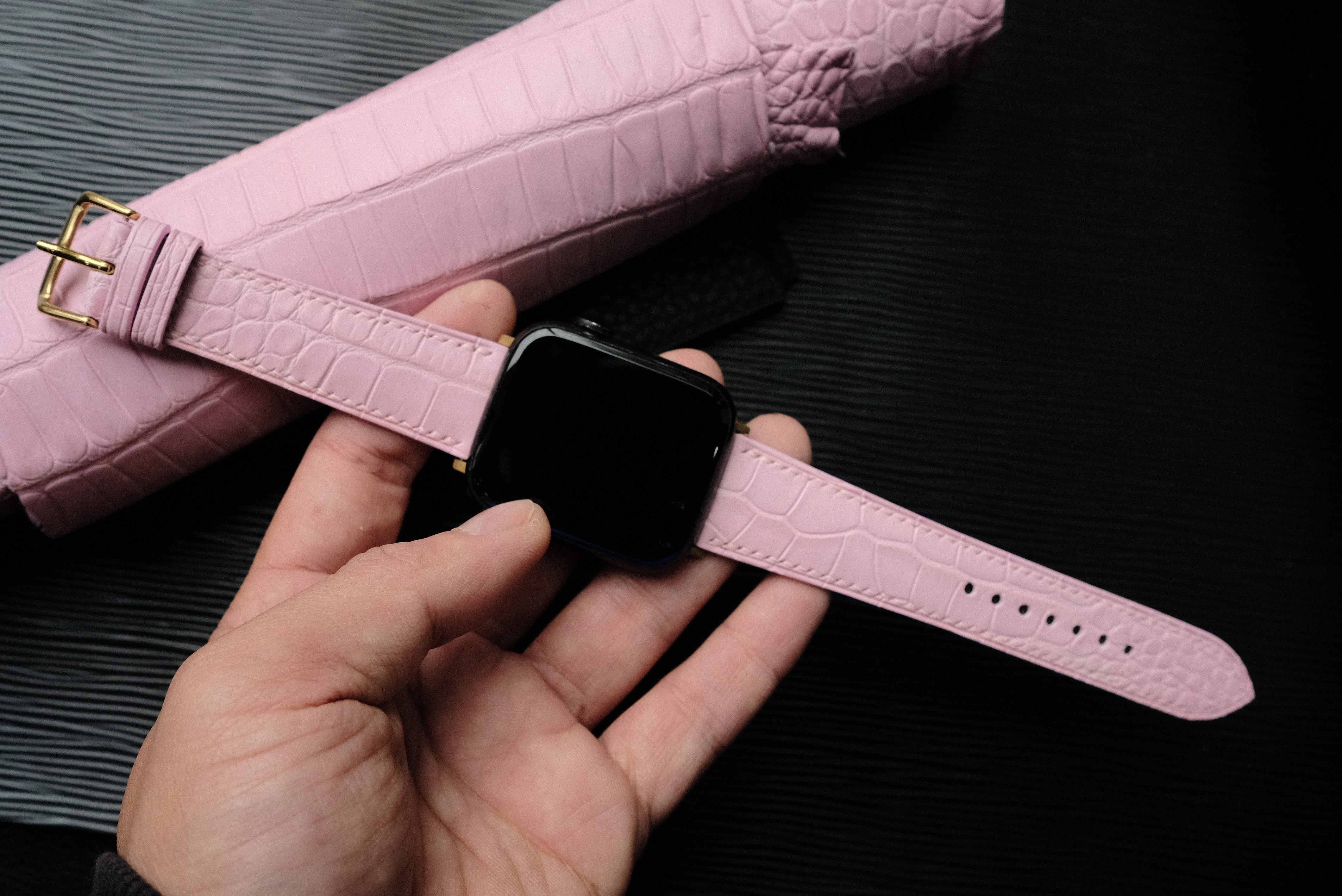 高級革時計ベルトワニ革時計ベルトアップルウォッチ時計バンド