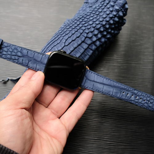 高級革時計ベルトアリゲーターヌバック仕上げ時計ベルトアップル