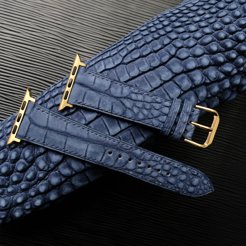 高級革時計ベルトアリゲーターヌバック仕上げ時計ベルトアップル