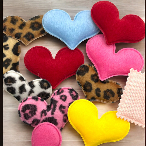 クッションパーツ 福袋 30個 在庫限り ハート フェルト生地 アニマル柄  