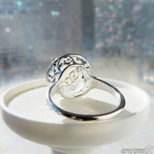 ハンドメイド　ソーラークォーツ　シルバーリング　10号 ソーラークォーツ リング / Solar Quartz Ring 指輪・リング NATSU