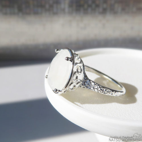 ハンドメイド　ソーラークォーツ　シルバーリング　10号 ソーラークォーツ リング / Solar Quartz Ring 指輪・リング NATSU
