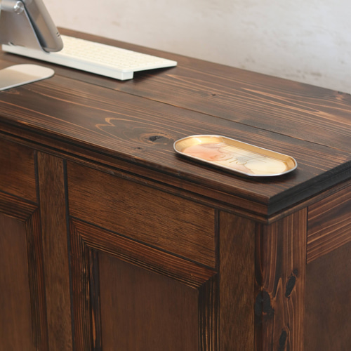 アンティークデザイン◾️革レザー天板 コンソールテーブル 飾り台 木製キャビネット マルニ木工】ブリティッシュアンティークデザインのコンソールテーブル