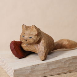 木彫り ミニチュアダックスフンド 木製 置物 インテリア雑貨（木材