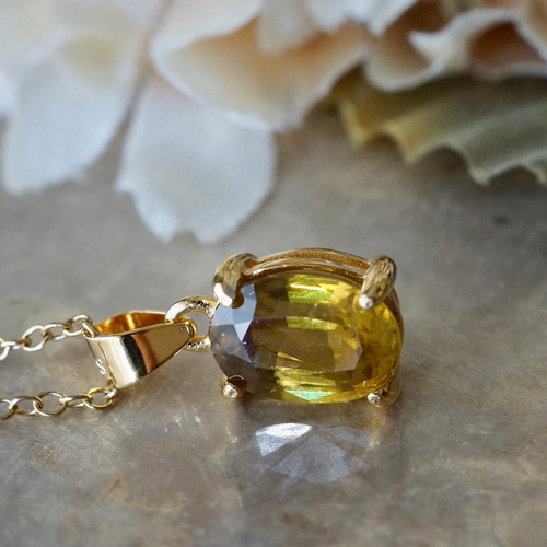 7月誕生石 再販 ブラウン スフェーン ペンダントトップ 18kgp シルバー