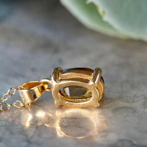 7月誕生石 再販 ブラウン スフェーン ペンダントトップ 18kgp シルバー