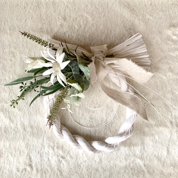 27.自家栽培ドライフラワー含む しめ飾りしめ縄 スワッグ 27しめ飾り