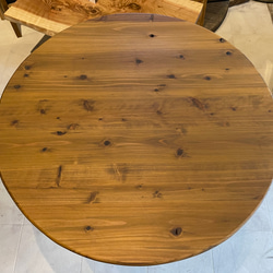 在庫あり　即納　Hotaru 丸テーブル　机　リビング　ダーク　アイアン　カフェ　アップサイクル　天然木　無垢材 5枚目の画像