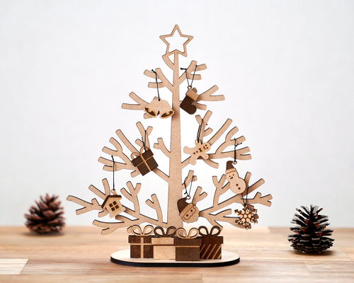 木製】クリスマスツリー オブジェ オーナメント 雑貨・その他