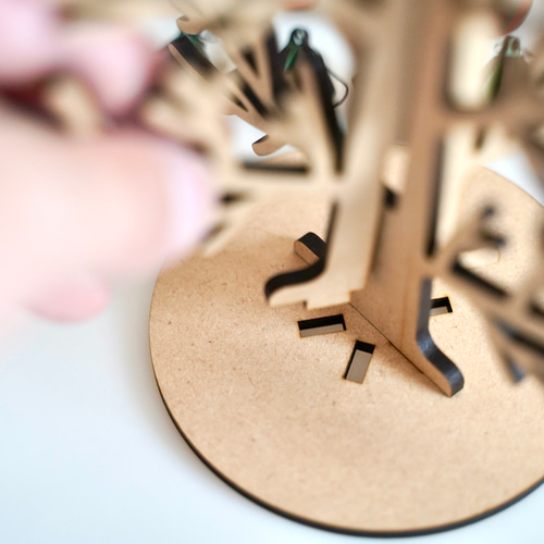 木製】クリスマスツリー オブジェ 色付きオーナメント 雑貨・その他