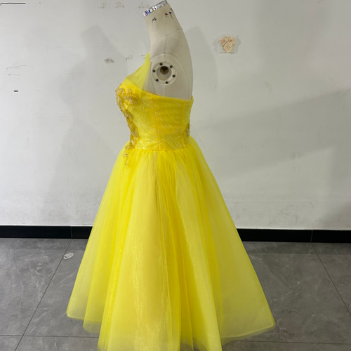 オケージョンドレス　オケージョンワンピース　イエロー 3c4c191c98496906a174371edaf536