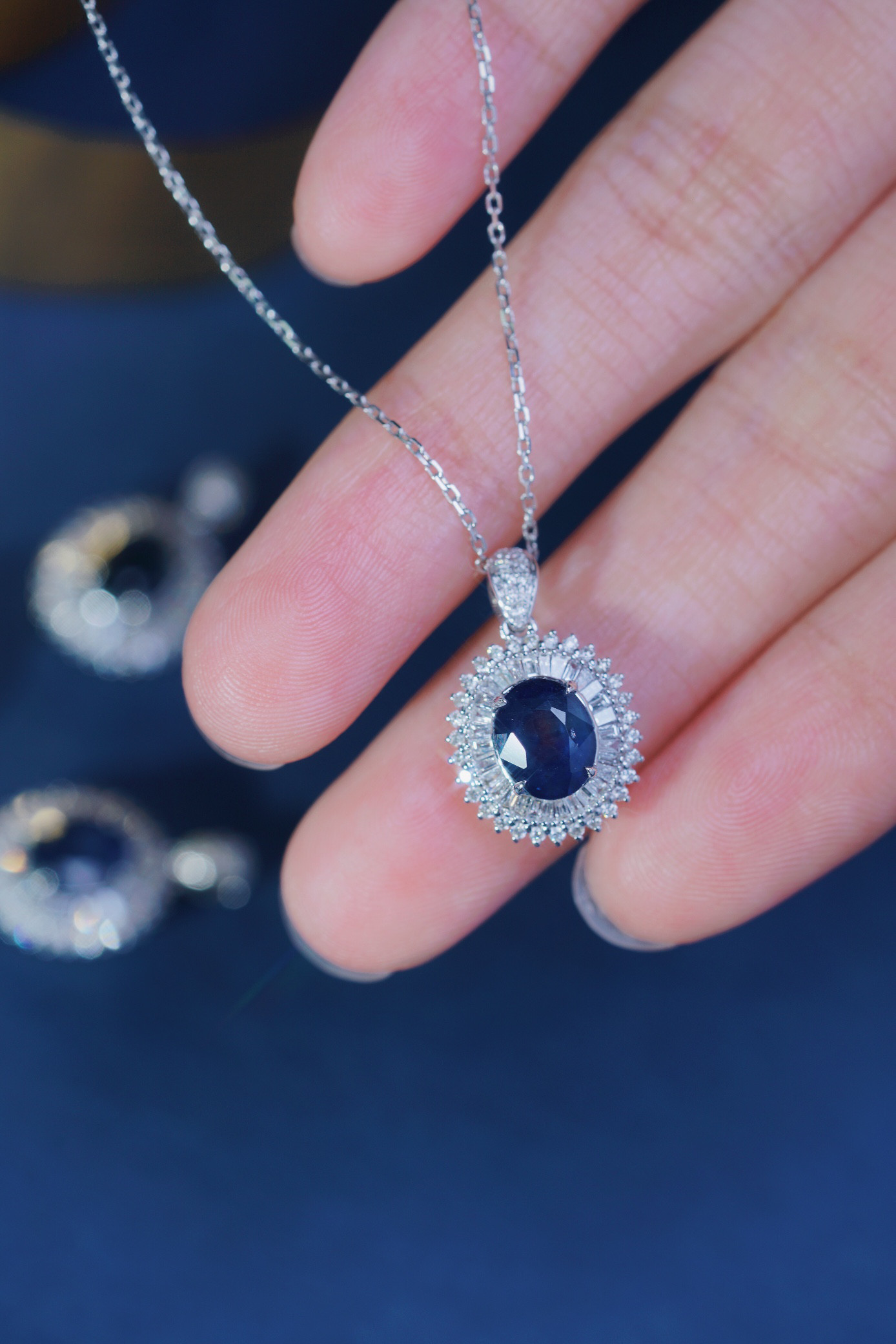 天然ダイヤモンド付きサファイアペンダントトップk18 66,330円