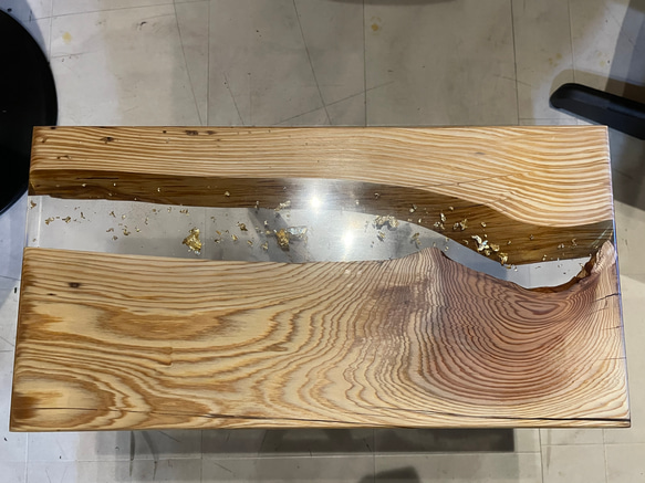 在庫あり　即納　サイドテーブル　ＬＡ　ＦＵＳＩＯＮ　レジンテーブル　ソファーテーブル　ナチュラル　高級感　 7枚目の画像