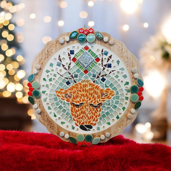 世界で一つ モザイクタイルDe夢見るトナカイさん クリスマスインテリア