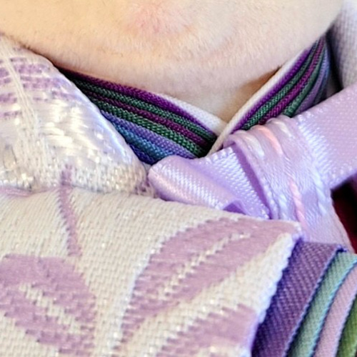 803 ひなまつり小さなお着物〈お姫様〉十二単 白藤色地に山桜柄 萌葱と