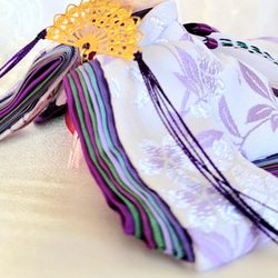 803 ひなまつり小さなお着物〈お姫様〉十二単 白藤色地に山桜柄 萌葱と