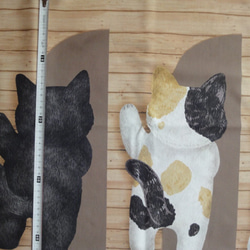 新品綿生地　HOME DECO 「壁からひょっこり猫たち 」 生地幅横110ｃｍ× 縦97cm　パネルカット 5枚目の画像