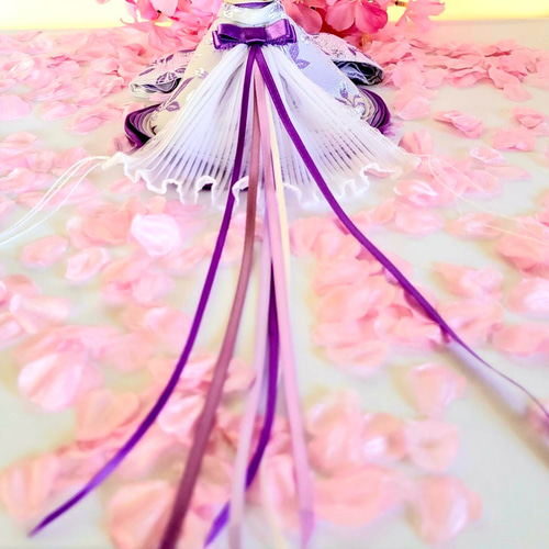 804 ひなまつり小さなお着物〈お姫様〉十二単 白藤色地に山桜柄 藤