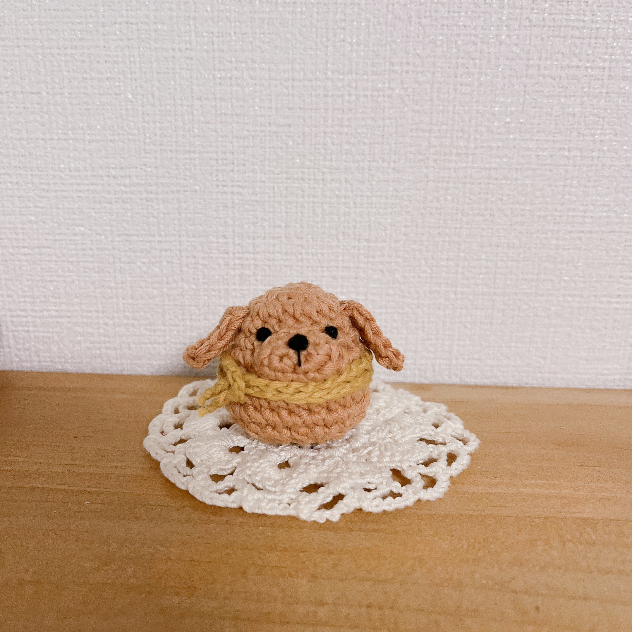 キーホルダー変更可》まんまるわんちゃんのあみぐるみ