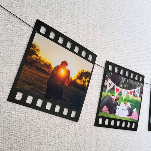レトロ感を演出！ポジフィルム風フォトガーランド2点セット（L判写真