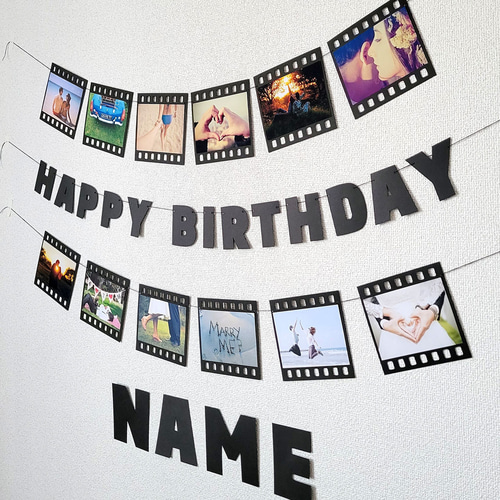 レトロ感を演出！ポジフィルム風フォトガーランド2点セット（L判写真