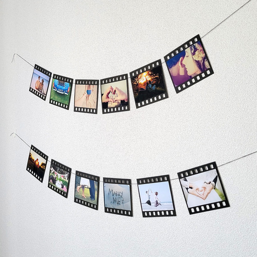 レトロ感を演出！ポジフィルム風フォトガーランド2点セット（L判写真