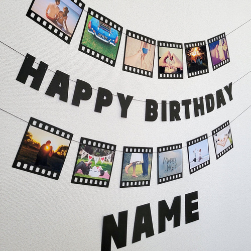 レトロ感を演出！ポジフィルム風フォトガーランド2点セット（L判写真