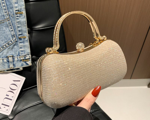 HAMANO ハンドバッグ パーティーバッグ ゴールド金具 ロゴ c981 美品】HAMANO 傳濱野 ハマノ ハンドバッグ がま口バッグ サン
