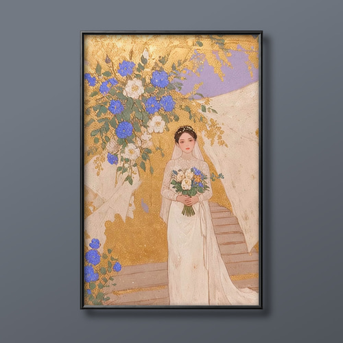 絵画 | イラストポスター 308☆ 【美しい花嫁と完璧な結婚式】 絵画