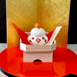 翌日迄に発送】＂金色の瓢箪と神聖なヒカゲノカズラの紅白水引の