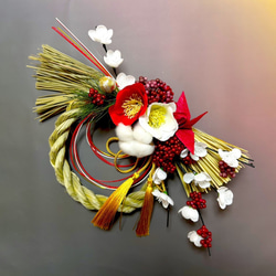 森の散歩道クリスマスリースとゴールドのタッセル付きお正月の2way