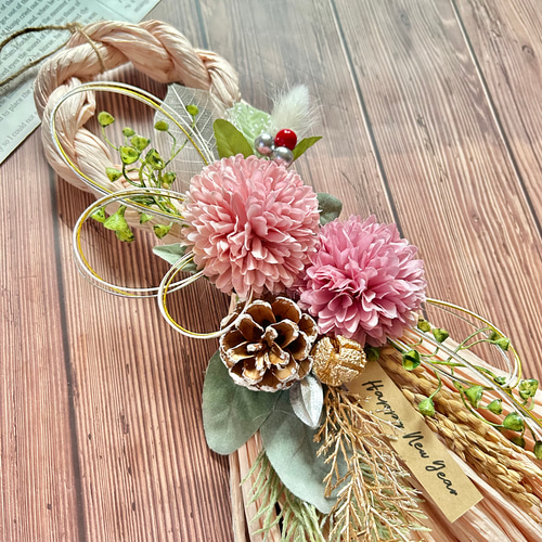 しめ縄リース しめ飾り しめ縄スワッグ 正月リース 玄関飾り 迎春飾り 造花 花 しめ縄リース しめ飾り しめ縄スワッグ 正月リース 玄関飾り 迎春飾り