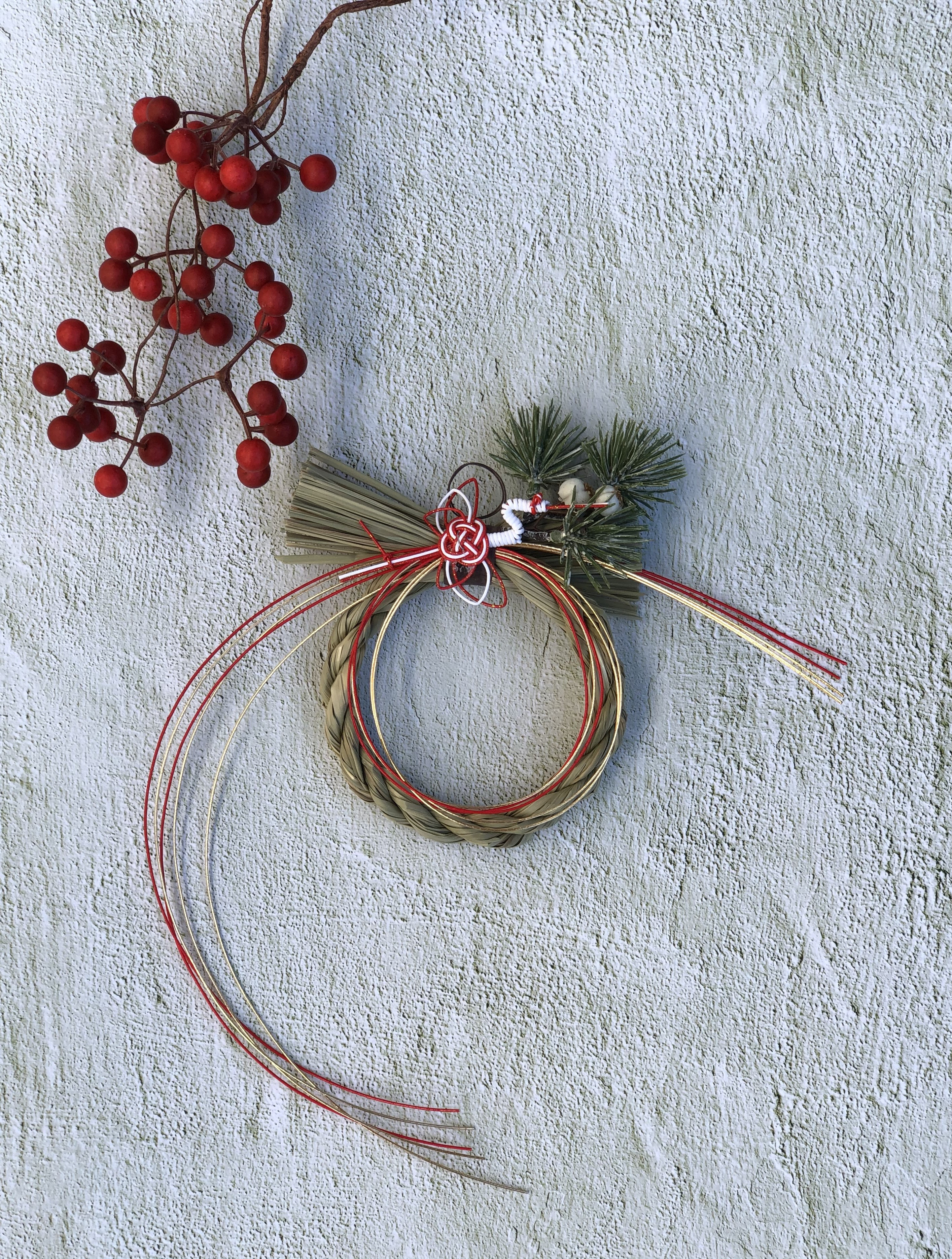 シンプルなお正月飾り お正月 しめ縄 ナンキンハゼ 松 鶴 シンプル